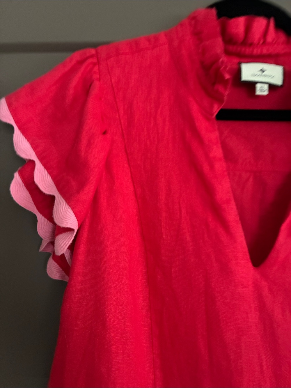 Tuckernuck Hot Pink Scallop-Trim Tiered Dress - Picture 4 of 7